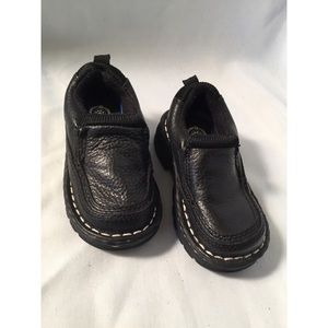 Infant Boys Black Leather Buster Brown Loafers